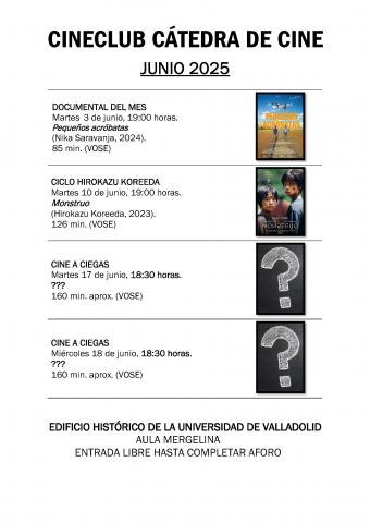CineClub de la Cátedra de Cine. Junio 2025 CineClub de la Cátedra de Cine