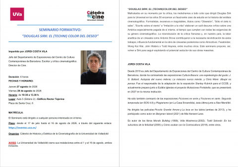 SEMINARIOS AGOSTO 2026 CÁTEDRA DE CINE